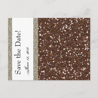 Carte Postale Faire-part Parties scintillant Brown en argent Regarder la da