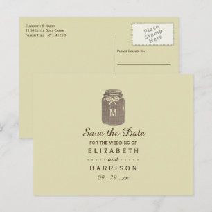 Carte Postale Faire-part Pays Burlap Mason Jar Mariage