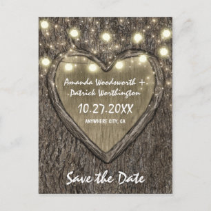 Carte Postale Faire-part Pays Chêne sculpté rustique Arbre Enregistrer Les