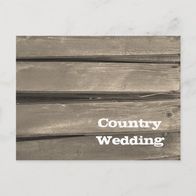 Carte Postale Faire-part Pays Grange mariage en bois Enregistrer la date (Devant)