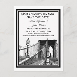Carte Postale Faire-part Paysage urbain de NYC Pont de Brooklyn #2 Enregist