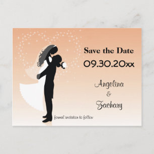 Carte Postale Faire-part Peach Ombre Enregistrer La Date Mariage Post Card