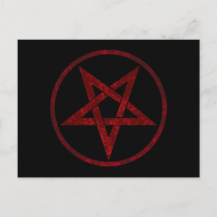 Carte Postale Faire-part Pentagramme du Diable Rouge