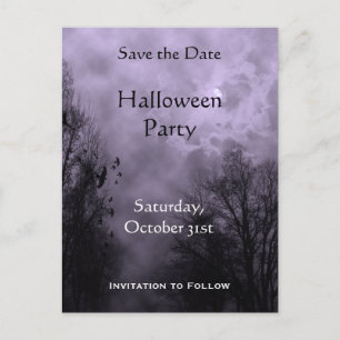 Carte Postale Faire-part Personnalisé Enregistrer la date Haunted Sky Purpl