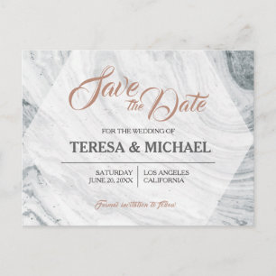 Carte Postale Faire-part Personnalisé, Enregistrer La Date, Mariage En Marb