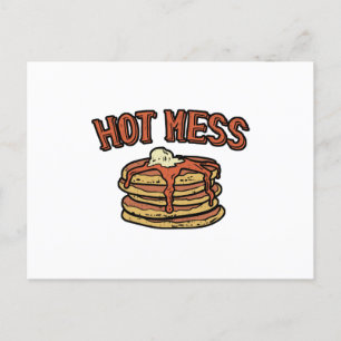 Carte Postale Faire-part Petit déjeuner de crêpes chaotique