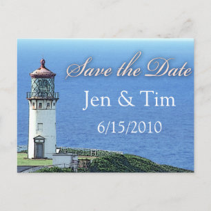 Carte Postale Faire-part phare sauve la date