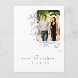 Carte Postale Faire-part Photo blanche Enregistrer la date 04