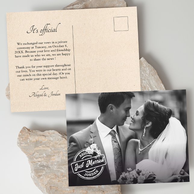 Carte Postale Faire-part Photo classique de mariage  (Créateur téléchargé)