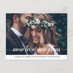 Carte Postale Faire-part Photo d'amour identique moderne avec changement de