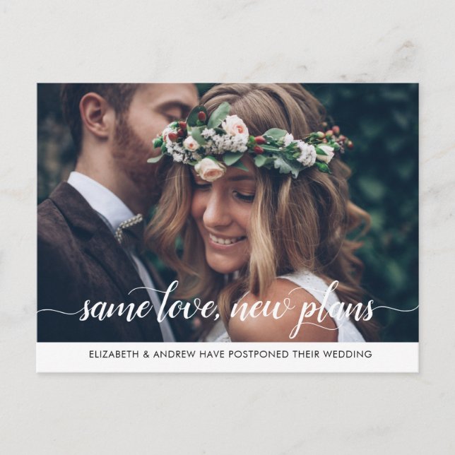 Carte Postale Faire-part Photo d'amour identique moderne avec changement de (Devant)