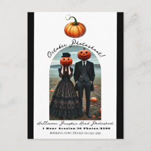 Carte Postale Faire-part Photo de la tête citrouille Halloween Fall