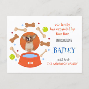 Carte Postale Faire-part photo de l'adoption d'un chien familier