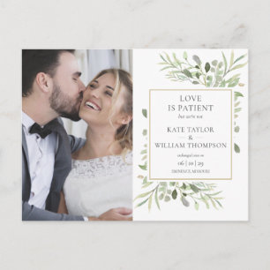 Carte Postale Faire-part Photo de mariage en fuite amoureuse patient