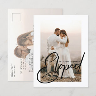 Carte Postale Faire-part Photo de mariage en fuite Célébration de mariage