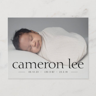 Carte postale Faire-part photo de naissance de béb