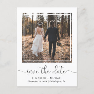 Carte Postale Faire-part Photo De Réception De Mariage Enregistrer La Date