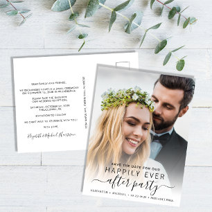 Carte Postale Faire-part Photo de réception de mariage Enregistrer la date