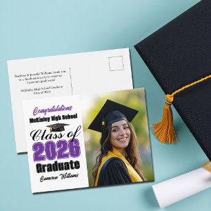 Carte Postale Faire-part Photo de remise des diplômes de la promotion viole