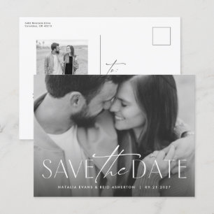 Carte Postale Faire-part Photo design simple et moderne enregistrer la date