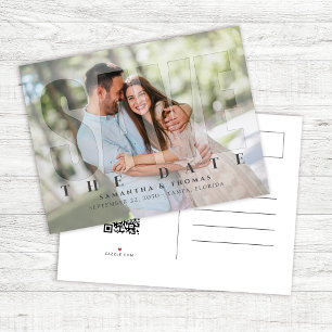 Carte Postale Faire-part Photo moderne Enregistrer la date Mariage personna