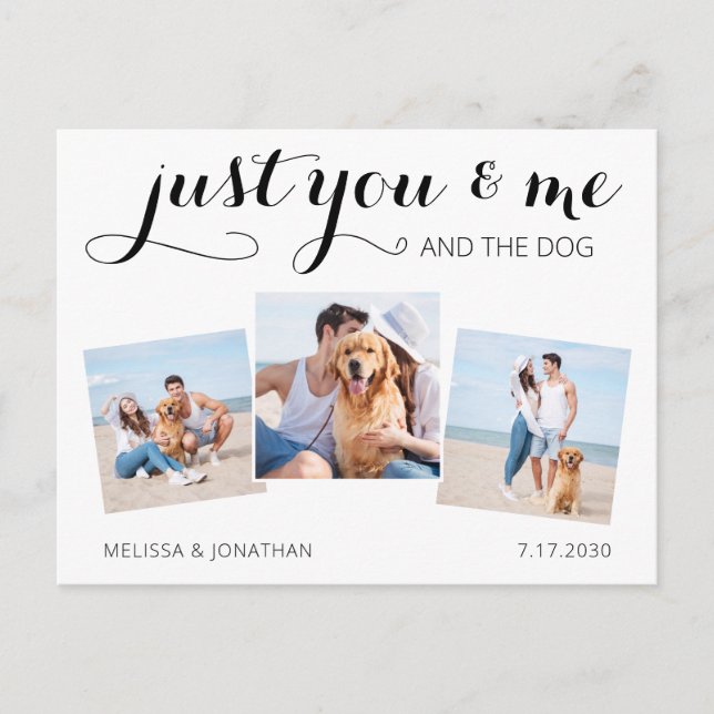 Carte Postale Faire-part Photo Personnalisée Collage Animaux Mariages Chien (Devant)