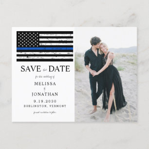 Carte Postale Faire-part Photo personnalisée Mariage de police de la ligne 