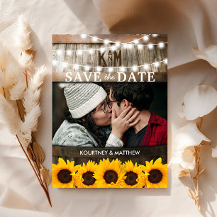 Carte Postale Faire-part Photo rustique Enregistrer la date Mariage de to