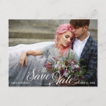 Photo Sauvez la date avec Bourgogne, Fleurs roses