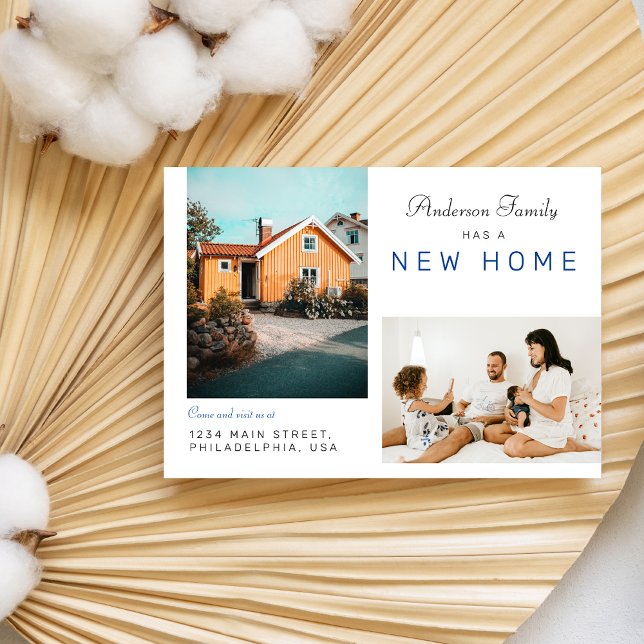 Carte Postale Faire-part Photo simple de deux familles Nouvelle maison Movi (Créateur téléchargé)