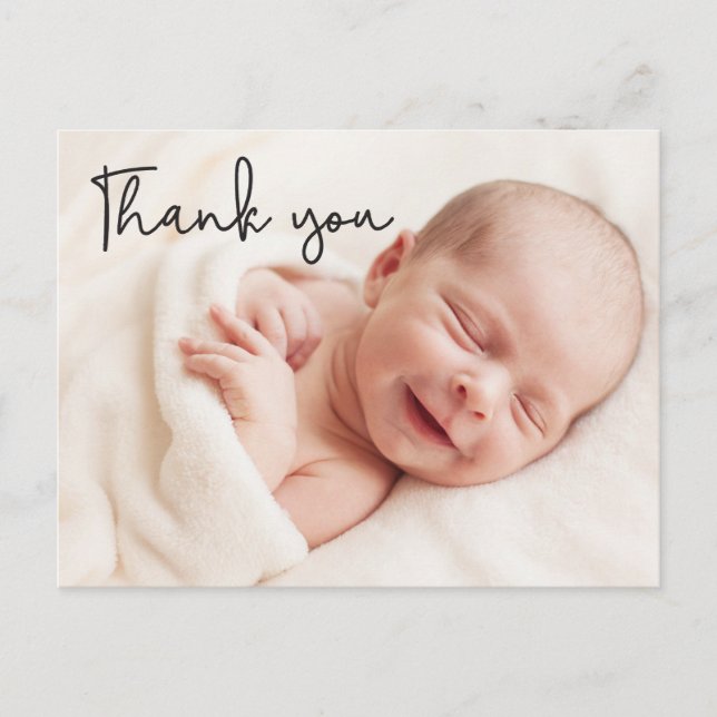Carte Postale Faire-part Photos de bébé moderne merci annonce de naissance (Devant)