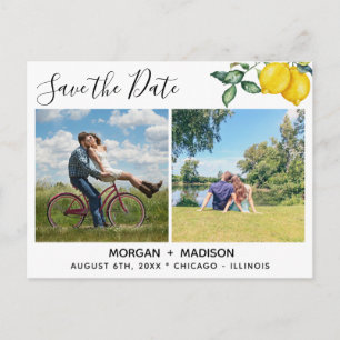 Carte Postale Faire-part Photos personnalisées citrons Enregistrer la date