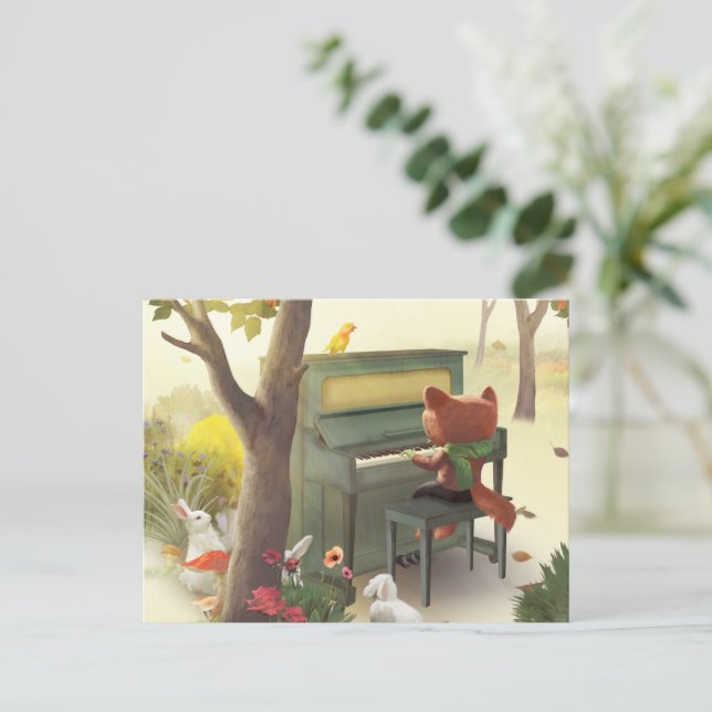 Carte Postale Faire-part Pianiste sylvestre (Debout devant)