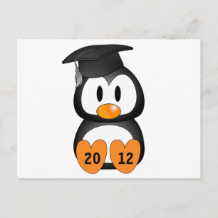 Carte Postale Faire-part Pingouin personnalisable d'obtention du diplôme