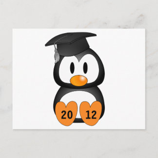 Carte Postale Faire-part Pingouin personnalisable d'obtention du diplôme