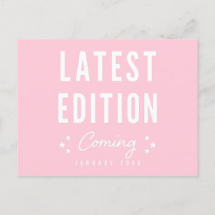 Carte Postale Faire-part Pink Dernière Édition Prochaine Grossesse