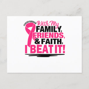 Carte Postale Faire-part Pink Ribbon Cancer Survivant Amis Famille Et Fai