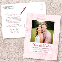 Pivoines roses blush & Photo Enregistrez la date d