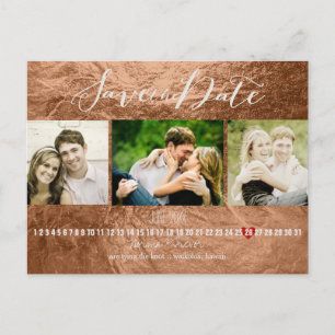 Carte Postale Faire-part PixDezines bronze/fausse feuille/photos enregistre