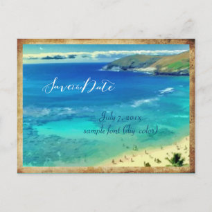 Carte Postale Faire-part PixDezines/enregistrer la date/baie vintage d'Hana