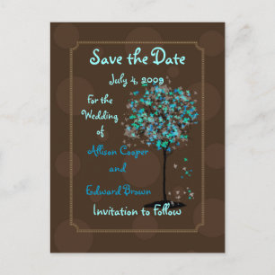 Carte Postale Faire-part PixDezines Enregistrer la date/chocolat+bleu