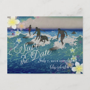 Carte Postale Faire-part PixDezines/enregistrer la date/hula dream/surfers 