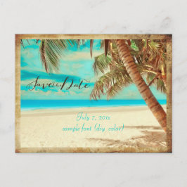 Carte Postale Faire-part PixDezines/enregistrer la date/plage vintage