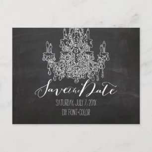 Carte Postale Faire-part PixDezines/Enregistrer la date/tableau noir/Lustre