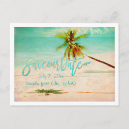 Carte Postale Faire-part PixDezines/enregistrer notre date/plage tropicale