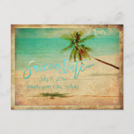 Carte Postale Faire-part PixDezines/enregistrer notre date/plage tropicale
