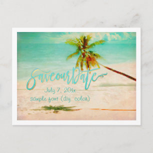 Carte Postale Faire-part PixDezines/enregistrez notre date/plage tropicale 