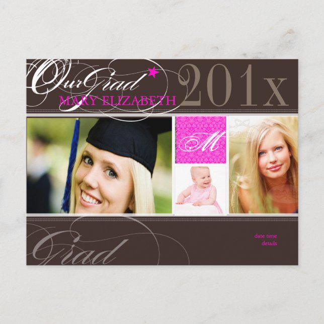 Carte Postale Faire-part PixDezines Graduation | Flèches/do-it-yourself cou (Devant)
