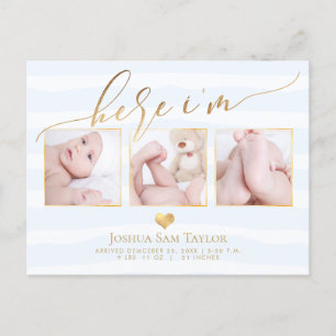 Carte Postale Faire-part PixDezines Ici je suis Annonce de naissance/Cœur