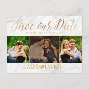 Carte Postale Faire-part PixDezines MARBLE/ENREGISTREZ NOTRE SCRIPT DATE/AM